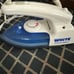 Vintage white travel portable iron handle space saver 110 to 240 volt 515W 1050W