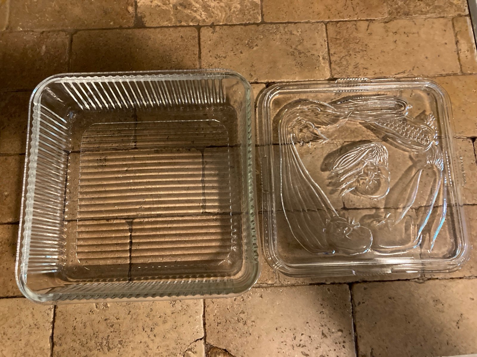Vintage antique storage container glass