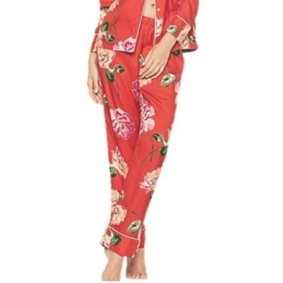 NEW VS Floral Satin Pajama Pant XL Long