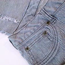 DG2 Diane Gilman Denim Mom Jeans -18WT Hickory Stripe Comfort Cropped Pants Blue