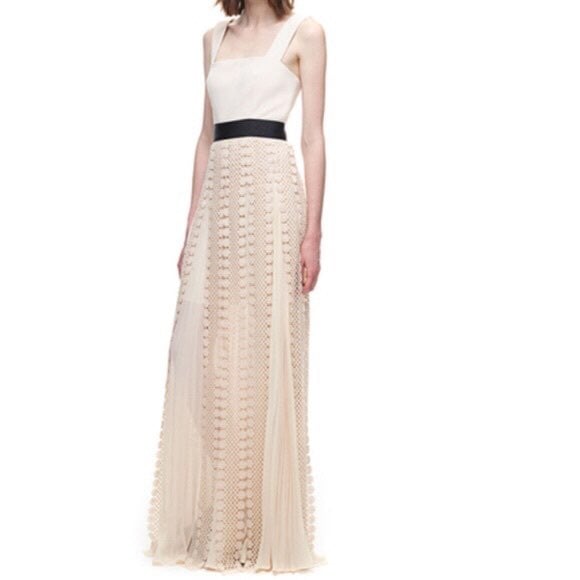 All Lace Pleated Maxi Gown 4 NWT