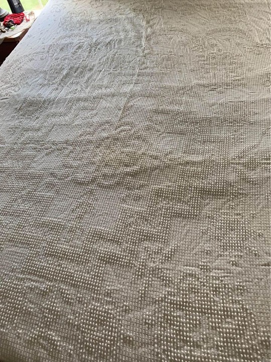 Vintage Morgan Jones White Hobnail Bedspread with Fringe