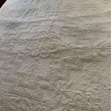 Vintage Morgan Jones White Hobnail Bedspread with Fringe