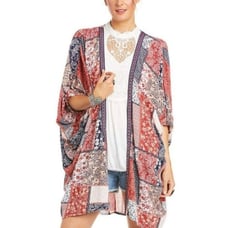 Ariat Paisley Crinkle Crepe Open Front Beth Kimono Wrap Size S