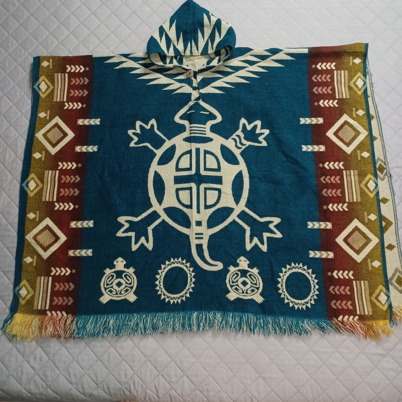 Turtle Poncho Oversized Unisex Tight Knit Warm Soft Southwest Tribal Flawless