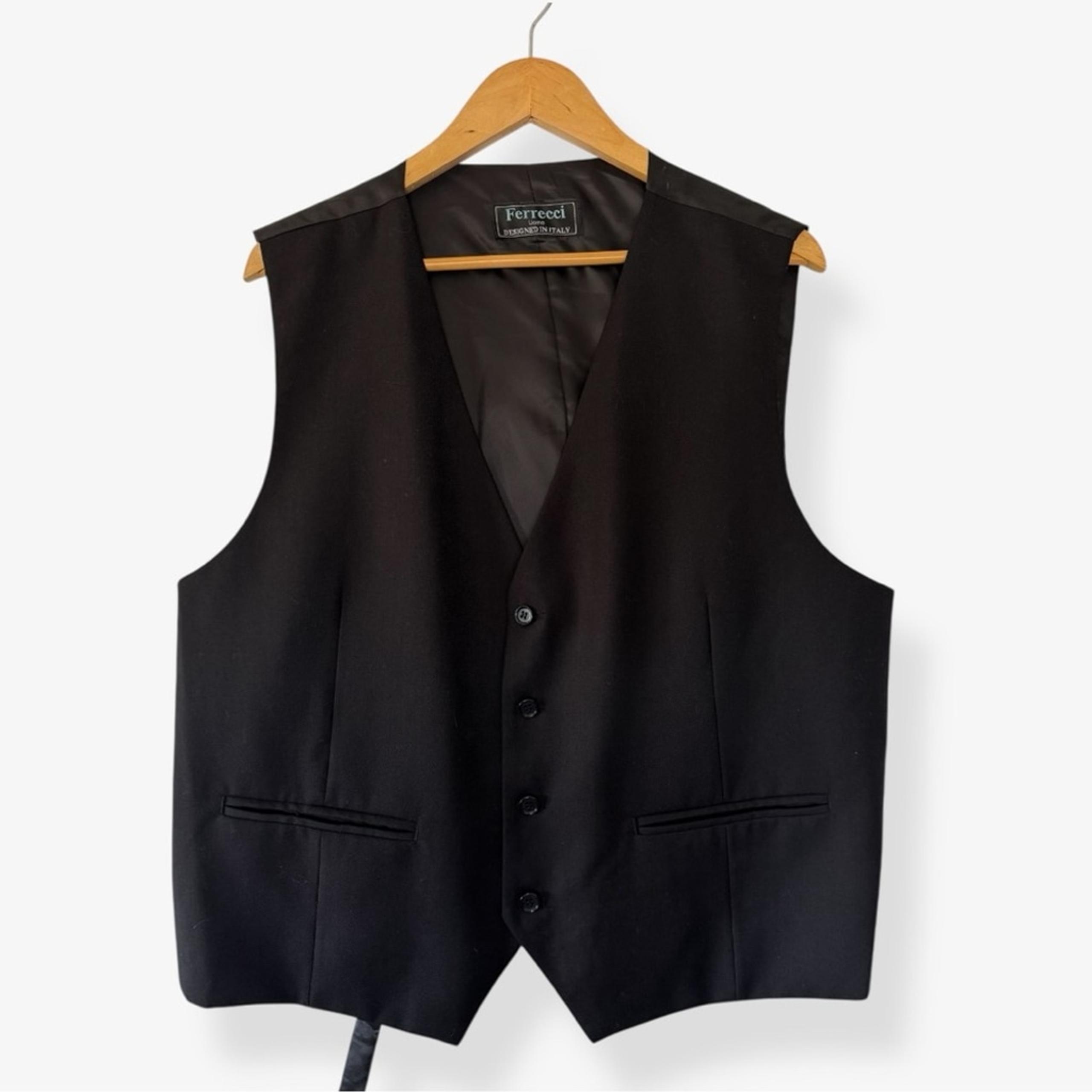 Ferrecci Men Black Vest Size 48