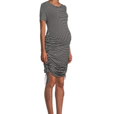 Destination Maternity Women's Ruched Bodycon Dress Black/White Size XL NWT