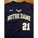 NWT Notre Dame Baseball 2016-2017 Team Issued Under Armour Game Jersey #21 Large