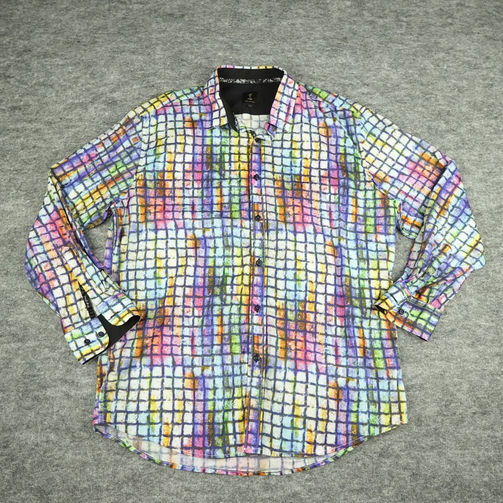 1 Like No Other Shirt Mens Extra Large Long Sleeve Button Up All Over Print