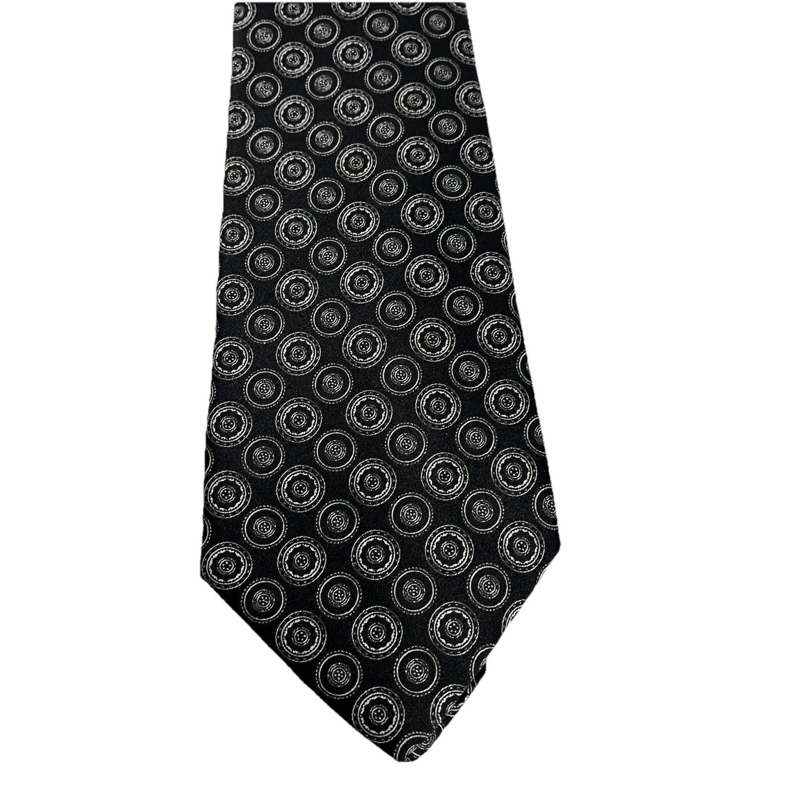 Stefano Ricci 100% Silk Made in Italy Tie Geometric Black