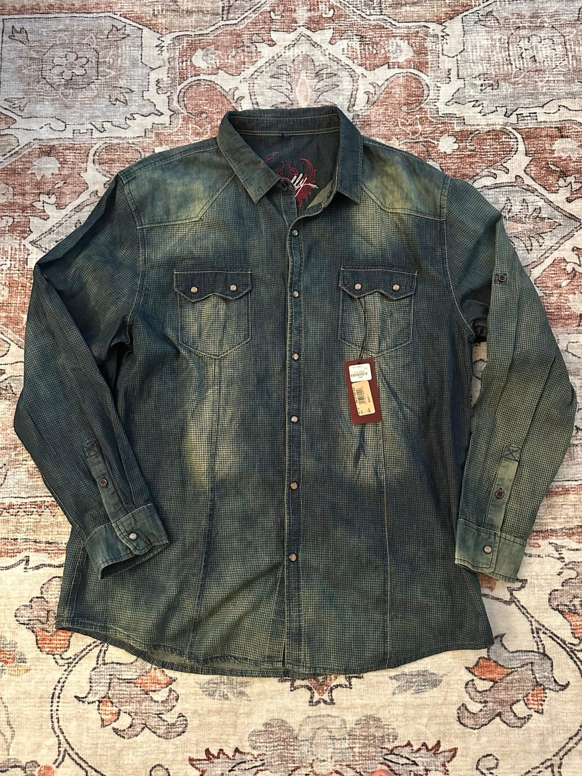 Scully Men’s Denim Pearl Snap Shirt Large