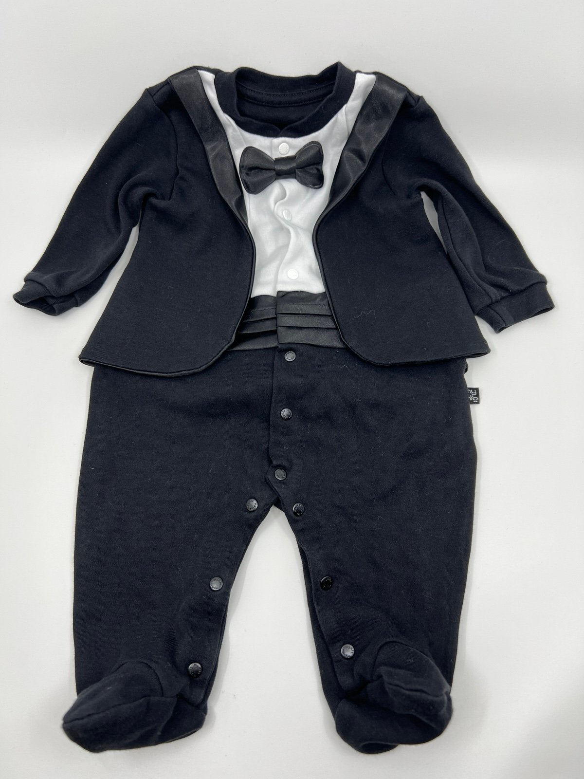 Baby boy wedding outfit tuxedo footie bowtie boss baby