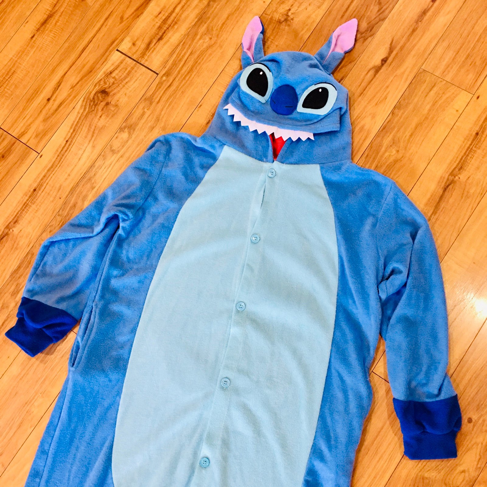 Stitch onesie womens one size costume coverall blue fleece large