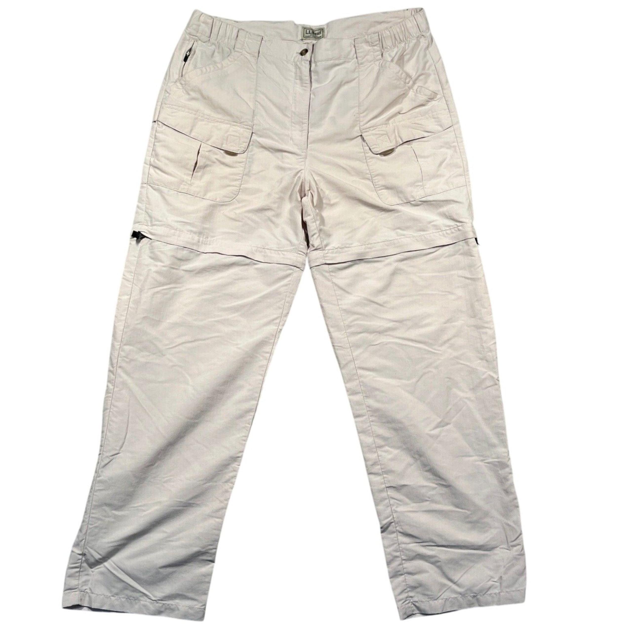 L.L.Bean Convertible Cargo Pants Hiking Travel Outdoor Beige Women's L Gorpcore