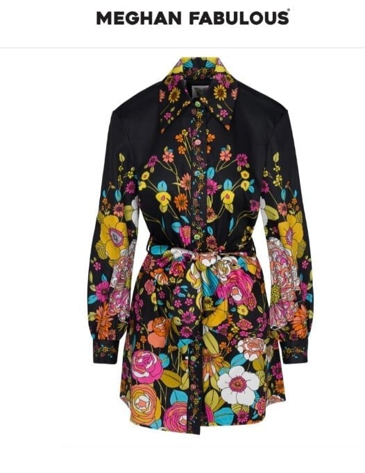 Meghan Fabulous Pixie Button Down Shirt Wildflower Dress Women's XL Boho Cowboy