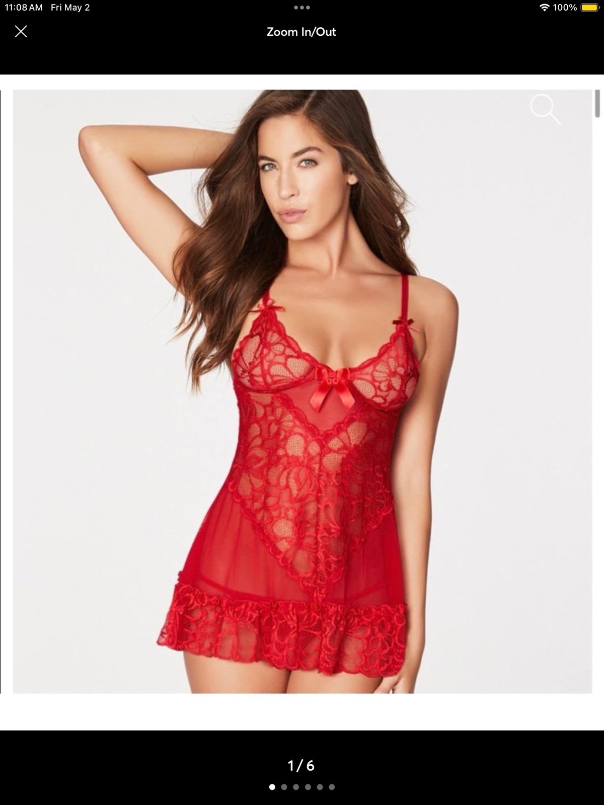 NEW LARA MAY SMALL LACE BABYDOLL RED