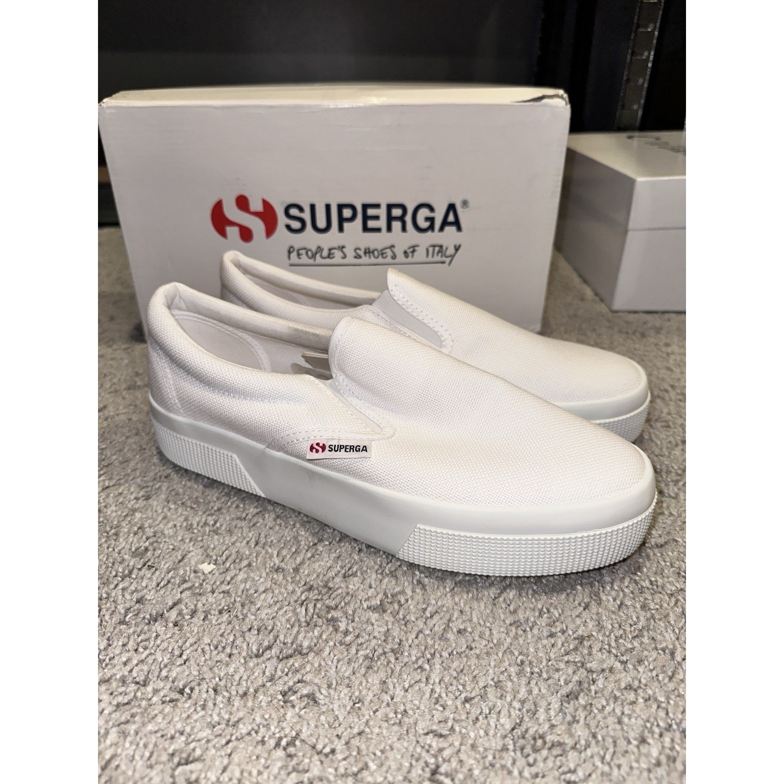 Superga Women's 2740 Platform Chunky Slip on Sneaker, Size Women's 9.5 M White