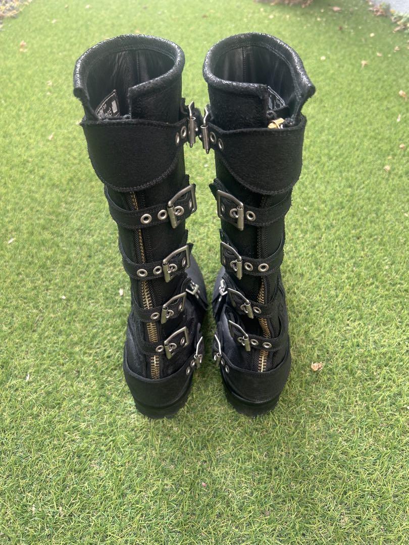 Blackmeans 6-buckle boots