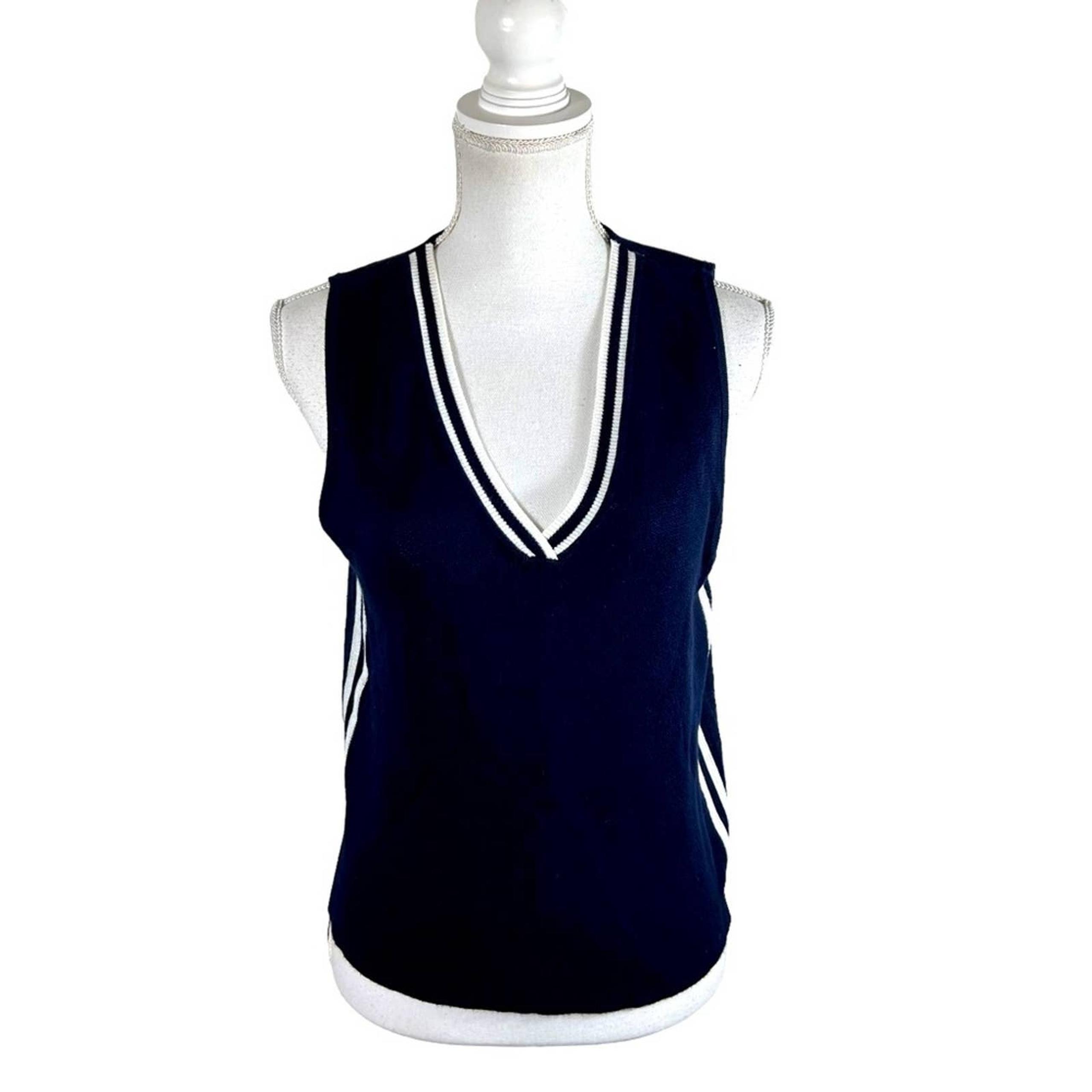 White House Black Market Navy Blue Sweater Vest