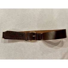 Brown Leather Belt Brass Hardware Womens S/M Country Ranch Bohemian