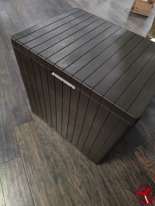 30 Gallon Resin Outdoor Storage Box and Patio Furniture Side Table