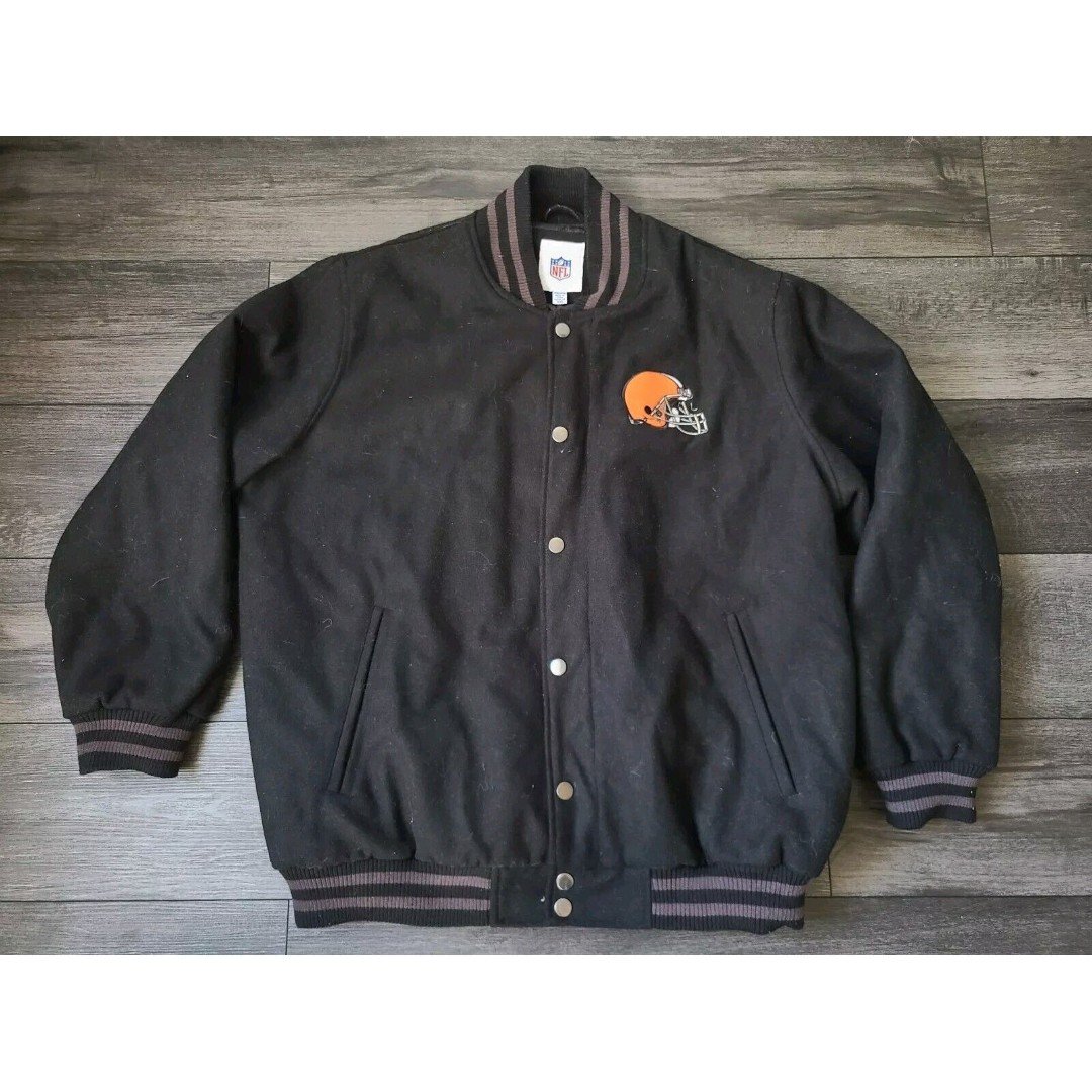 Vintage Cleveland Browns Crewneck Jacket NFL 90s 3XL