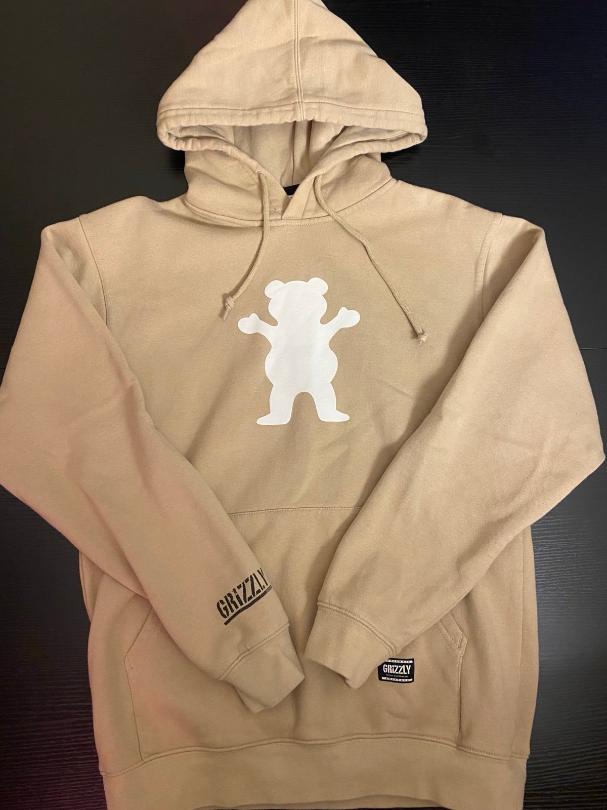 Grizzly Griptape OG Bear Hoodie – Tan / Beige – Size M – Rare Color