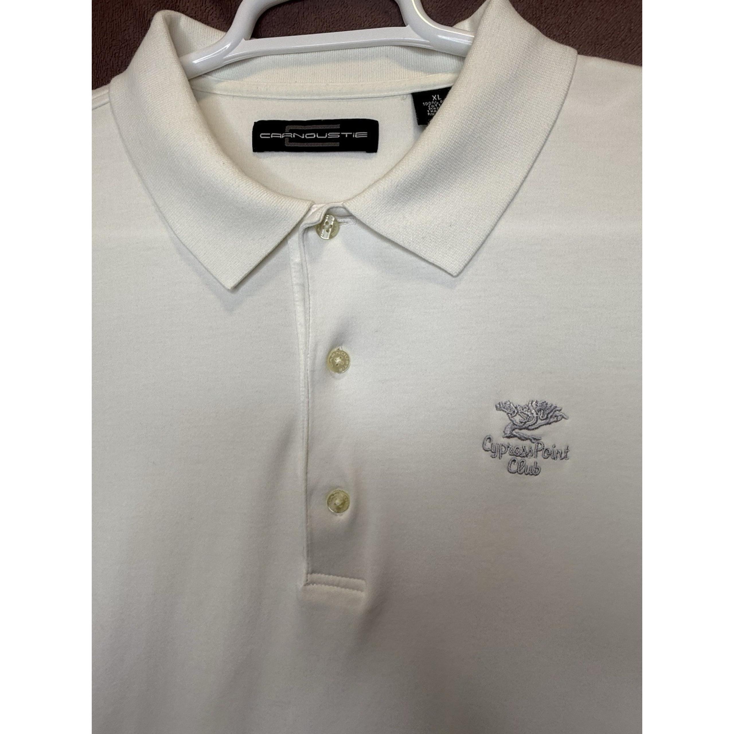 Carnoustie XL White Three Button Golf Polo Longsleeve Shirt Cypress Point Club