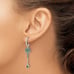 Sterling Silver Rhodium-plated Green CZ Palm Tree Heart Post Hoop Earrings