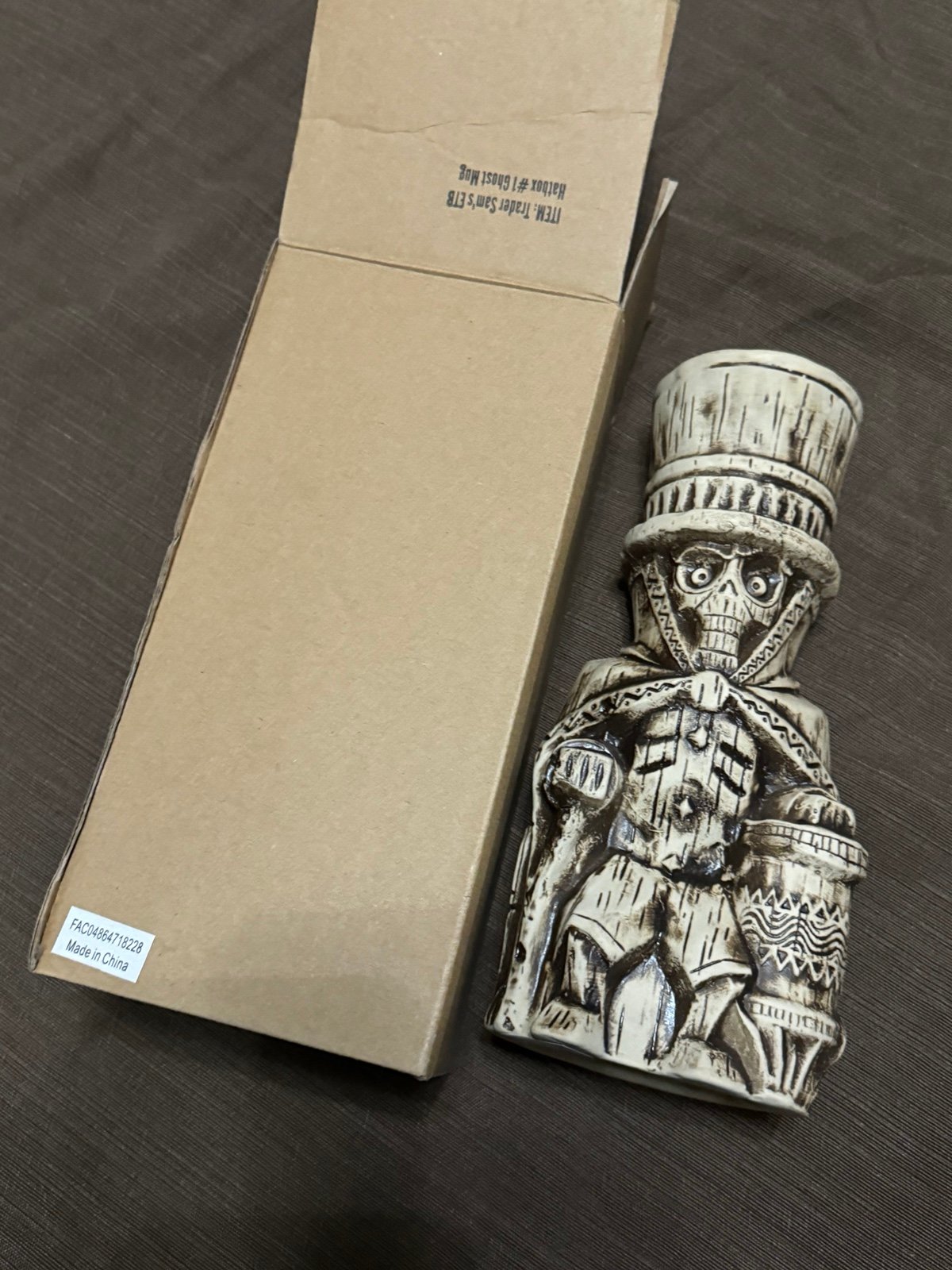 Trader Sams 1st Edition Tiki Mug Haunted Mansion Hatbox Ghost ENCHANTED TIKI BAR