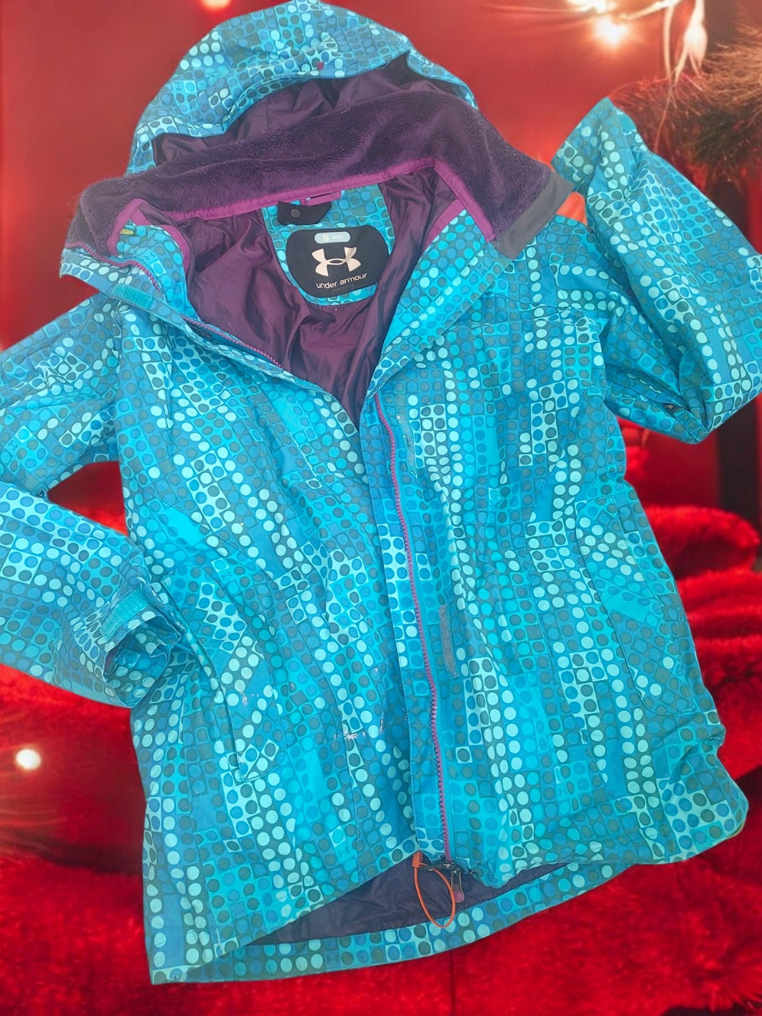 polka dots hooded jacket coat women small - Under Armour