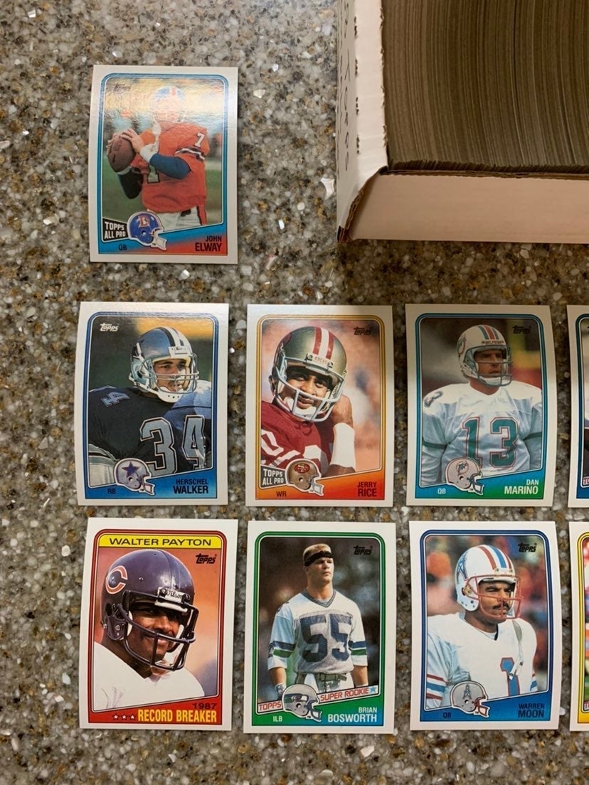 1988 Topps Football Cards NM/MT Complete Set of 396 Cards