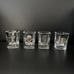 Vintage Set Of 4 Clear Shot Glass with Box Things Remembered Golf Shot Glasses