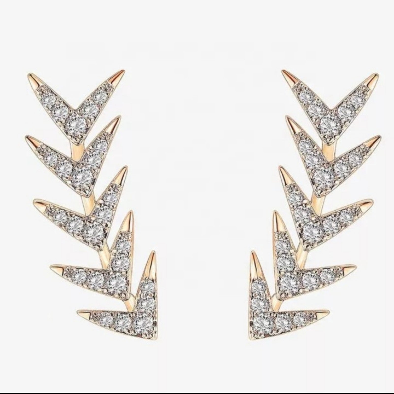 Gold 18k 925 Sterling Ear crawlers earrings