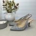 Betsey Johnson Clark Glass Bead Slingback Pump Silver Women's 7M Tried on