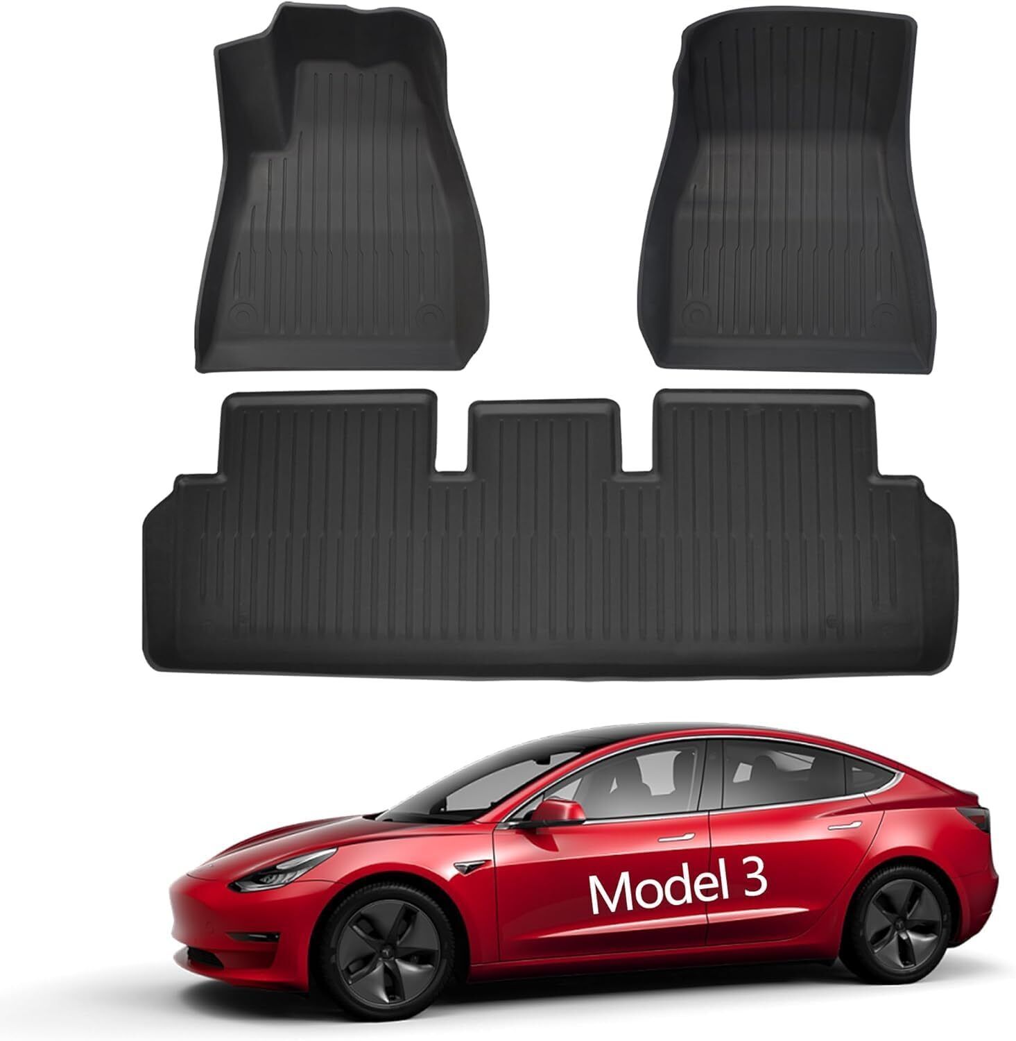 Model 3 Floor Mats for Tesla,Tesla Model 3 2020-2023 Accessories,Al l-Weather Ca