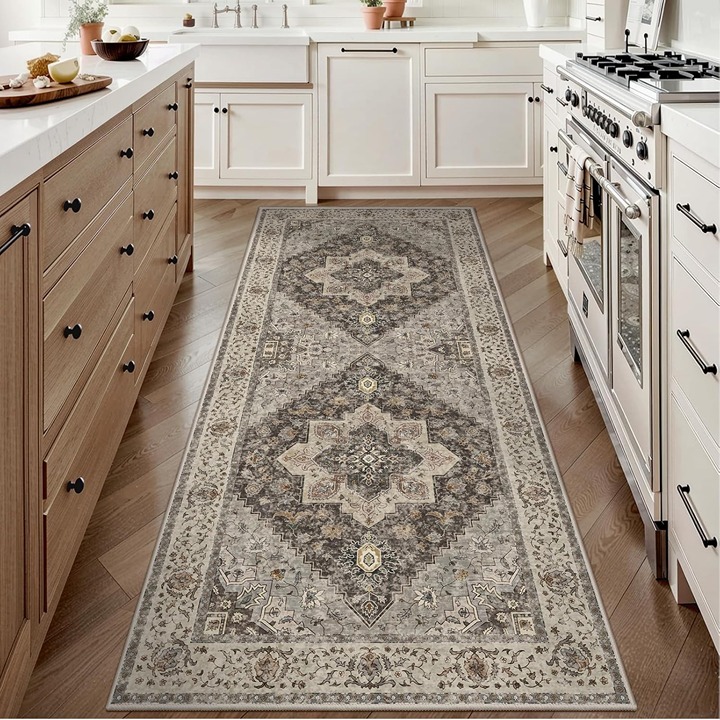 2x6 Washable Runner Rug for Hallways, Non Slip Vintage Runner Rug