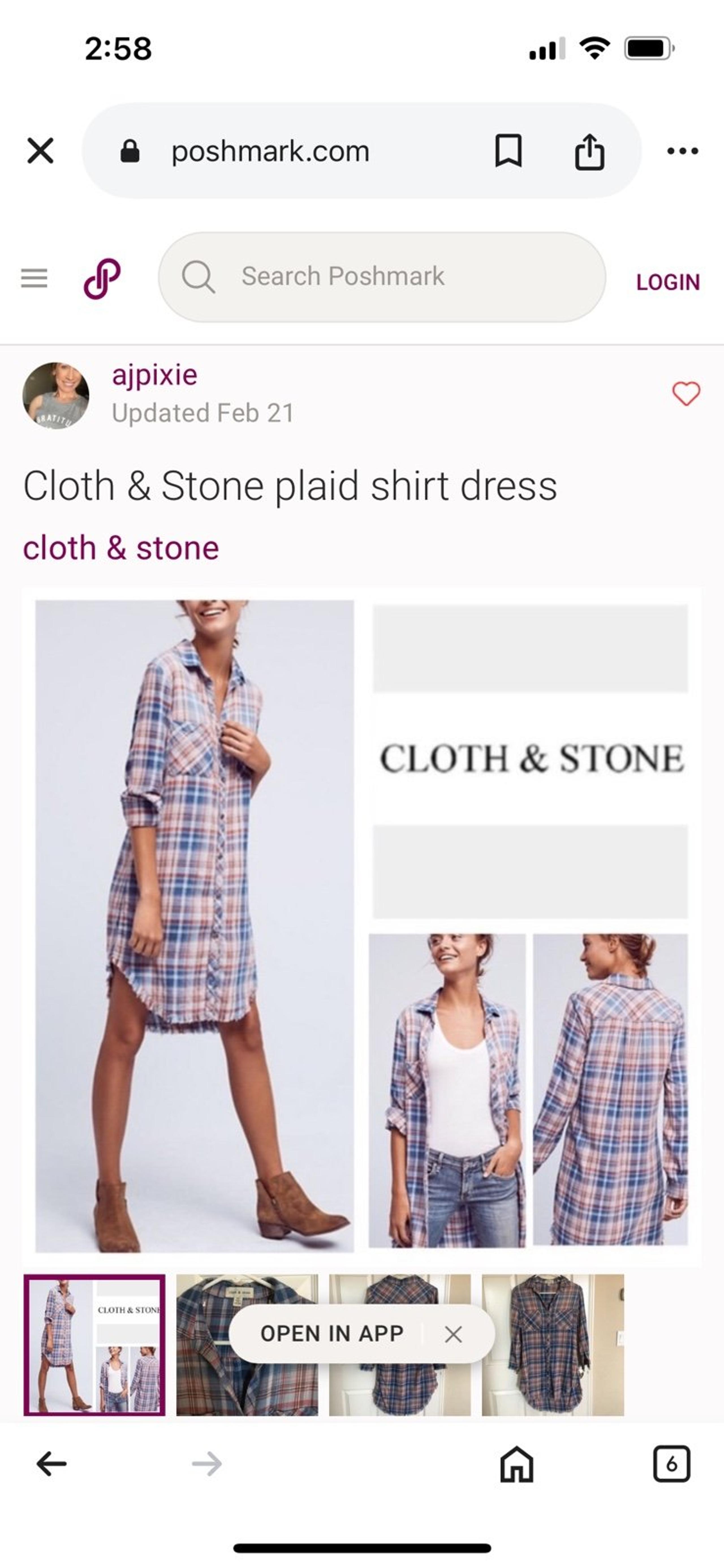 Cloth &Stone Flannel Shirt Dress Sz M Multicolor B82
