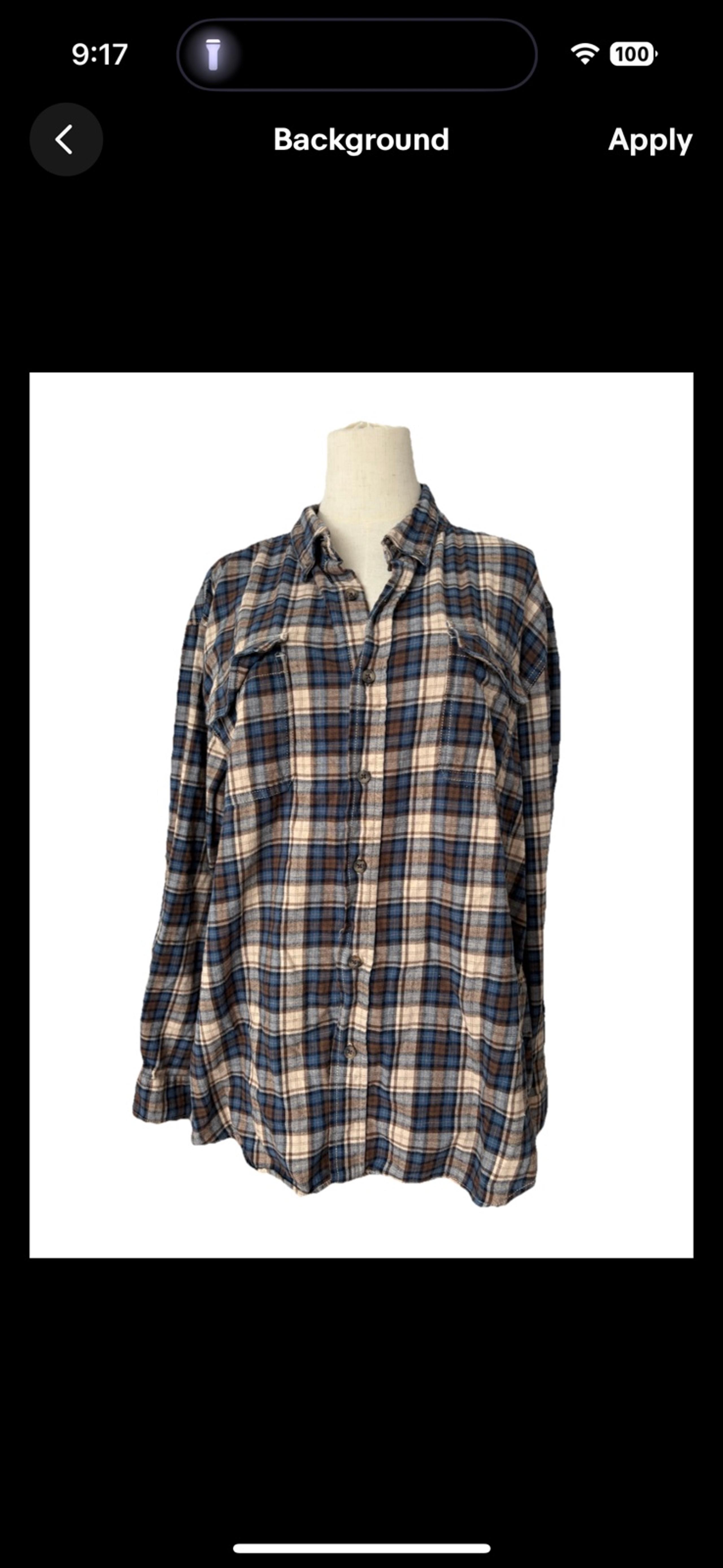 OUTDOOR LIFE Flannel Plaid Shirt Blue/brown Long Sleeve Men’s Sz XXL Button Down