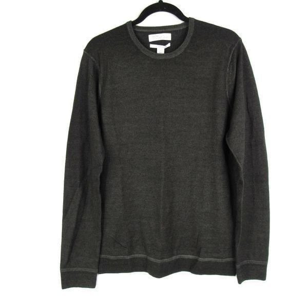 Nordstrom Signature Merino Wool Garment Dye Crewneck Sweater In Green Forest