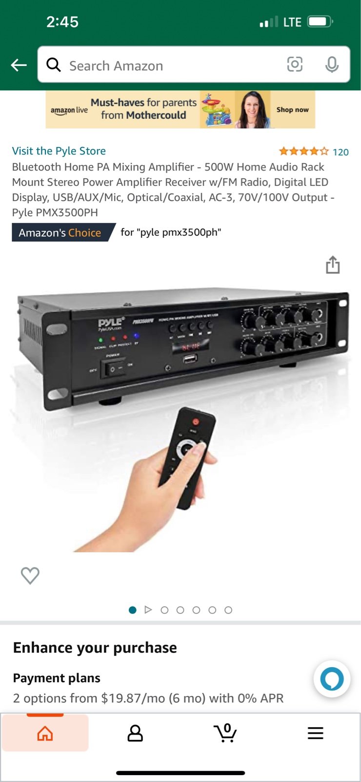 Pyle pmx 3500ph Bluetooth home mixing amplifier