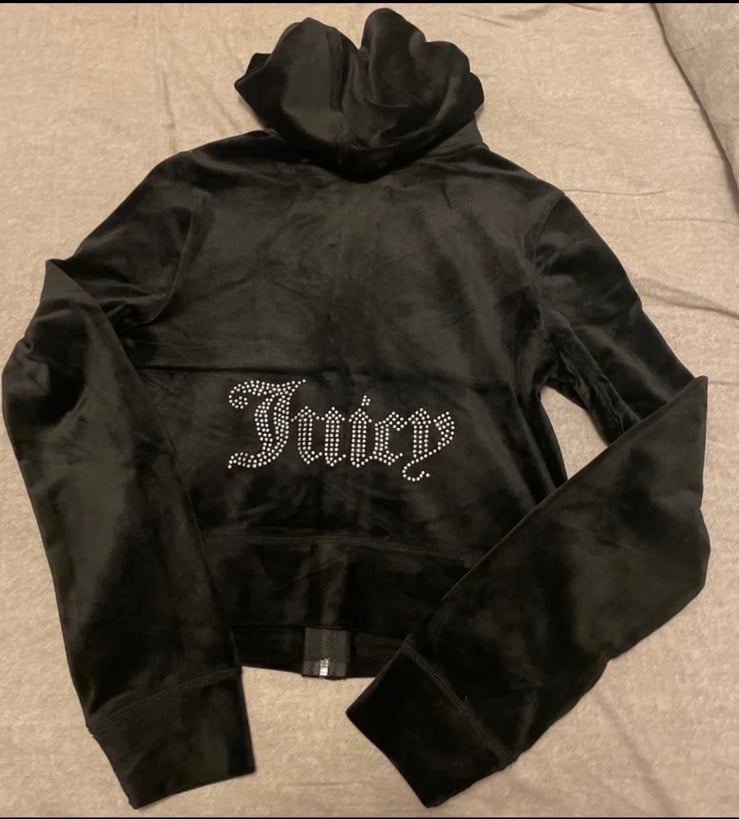 Juicy Couture velour rhinestone bling zip jacket