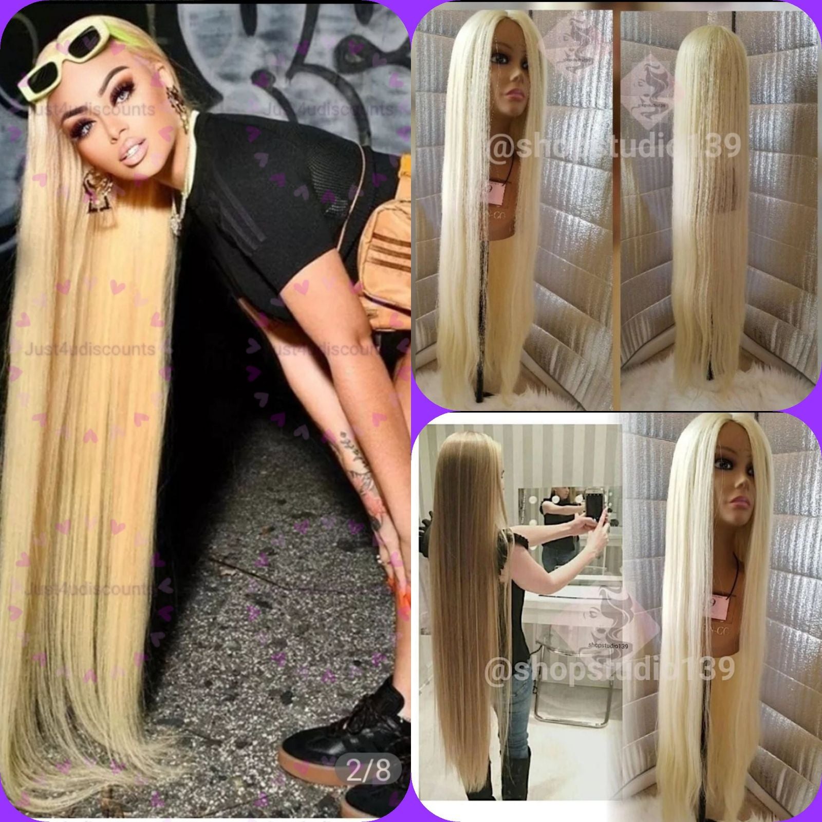 50 inch beautiful long h.d wig blonde