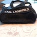 Karl Lagerfeld Paris Antibes NWT Large Woven Straw Tote Bag Black Double Handle