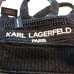 Karl Lagerfeld Paris Antibes NWT Large Woven Straw Tote Bag Black Double Handle