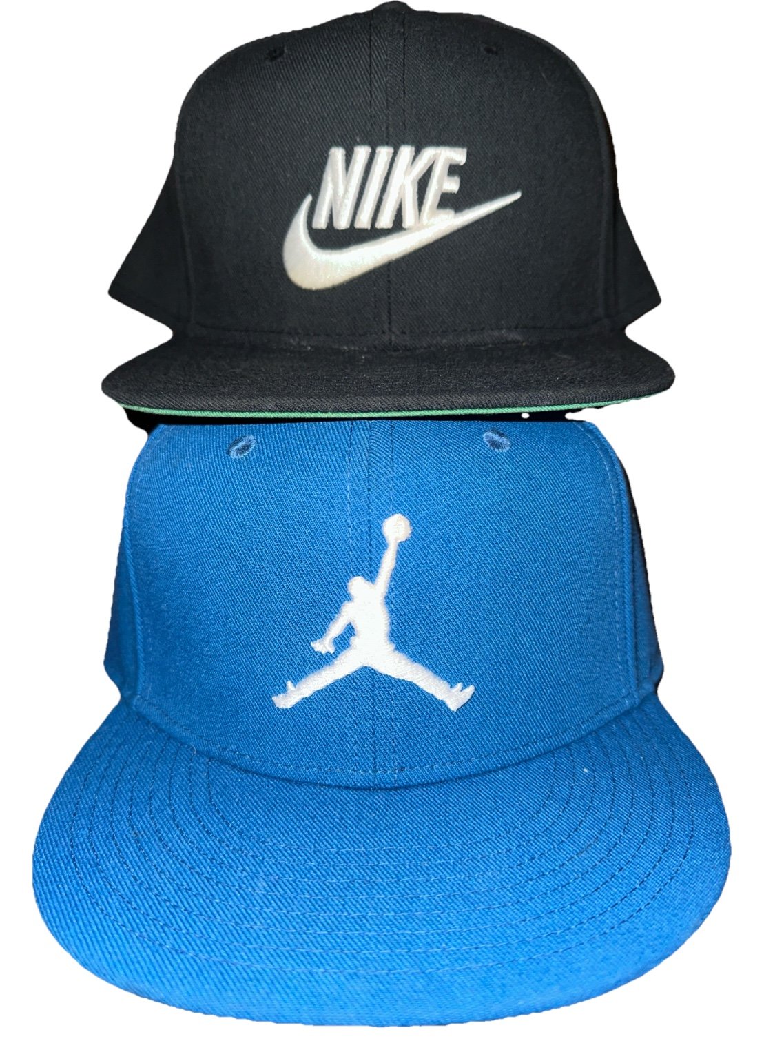 Air Jordan Hat Blue White Jumpman Snapback Cap Men Flatbill Black Nike Lot Of 2