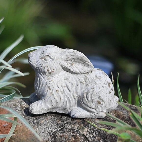 NEW Rabbit Garden Statues Cement Bunny Decor Indoor Outdoor Statues