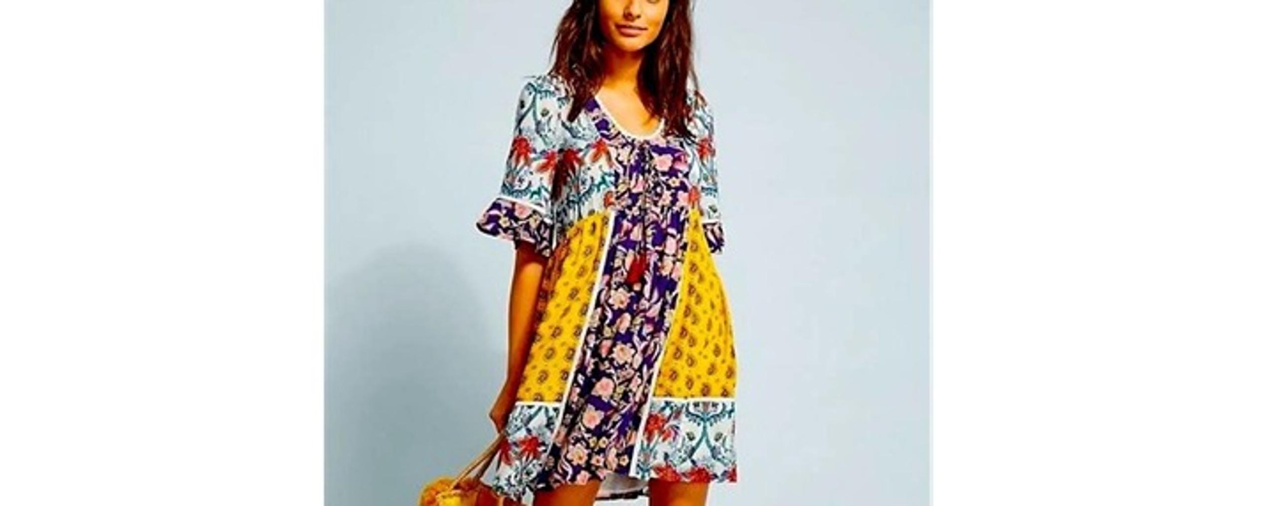 Anthropologie Lilka Patchwork Trapeze Dress