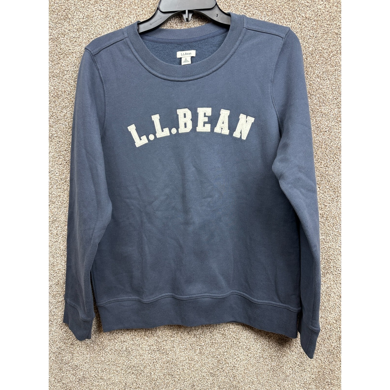 NWOT~L.L. Bean 1912 Crewneck NAVY BLUE COLLEGIATE LOGO Sweatshirt Women's Small