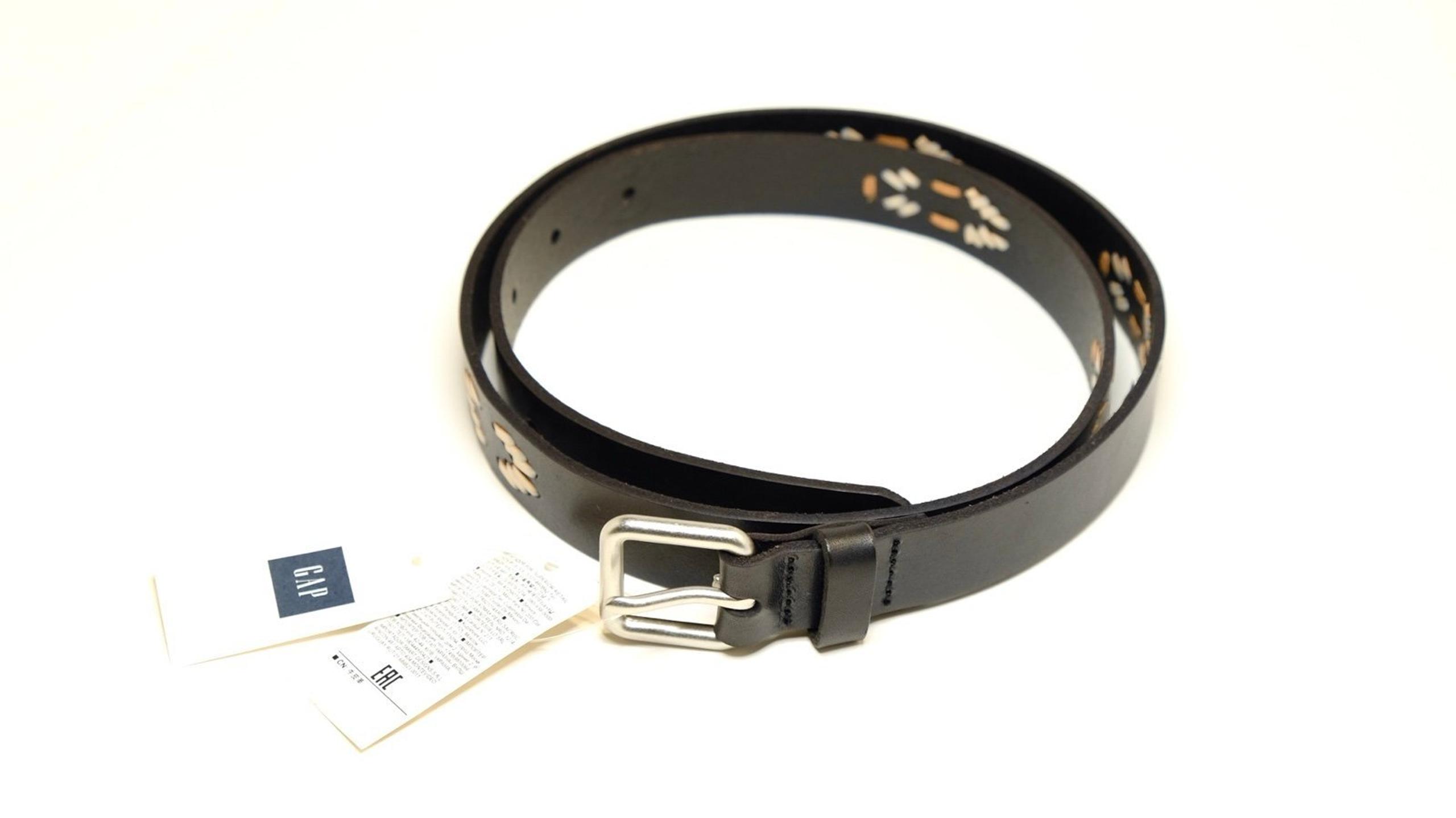 33” S Gap Genuine leather Woven Black Belt for SUMMER SALE